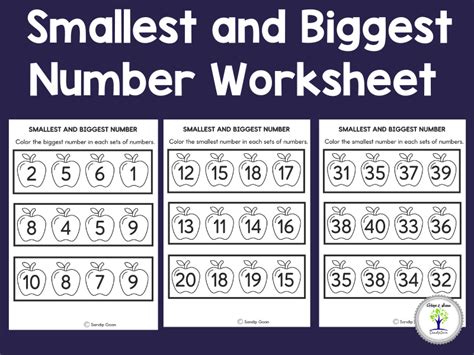 Smallest And Biggest Number Worksheet Teaching Resources