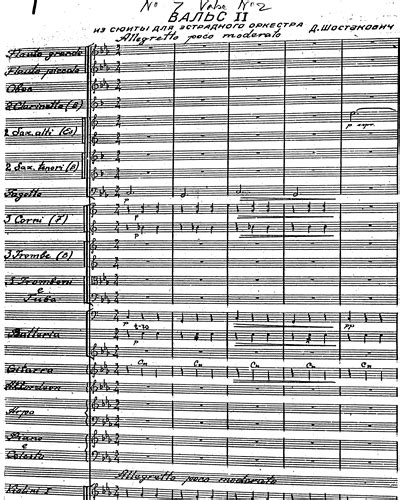 Jazz Suite No2 Posthumous Work Waltz Ii Full Score Sheet Music By