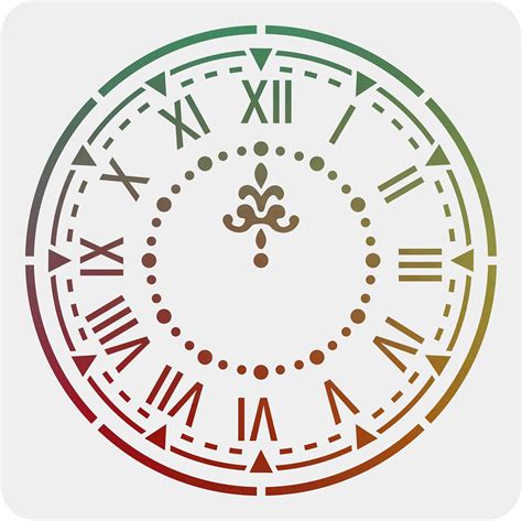 FINGERINSPIRE Clock Stencil Template 12 X12 Square Ornate Clock