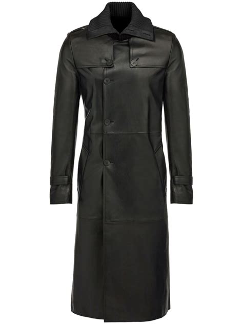 Ferragamo Belted Leather Trench Coat Farfetch