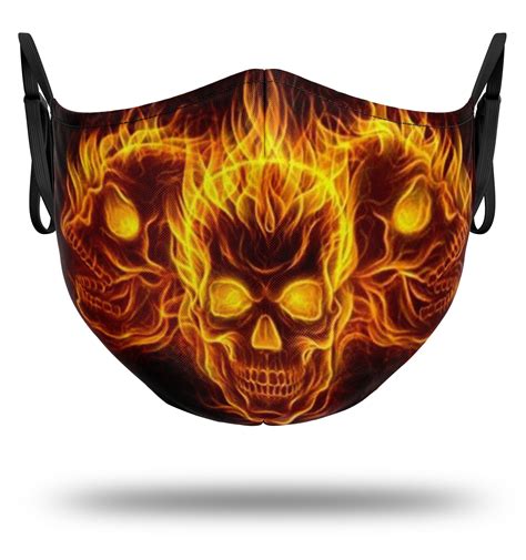 Masque Tête De Mort En Flammes Tatouage papillon