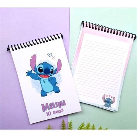 Bloco Stitch C Folhas Personalizadas Shopee Brasil