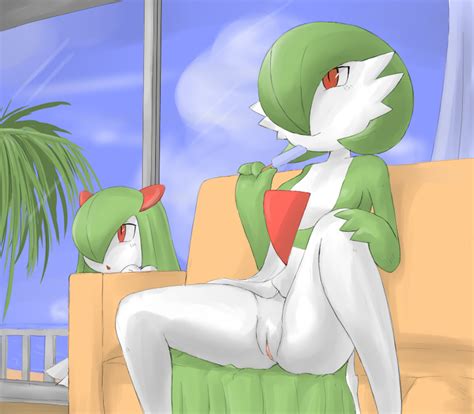 Rule 34 Couch Furry Gardevoir Green Hair Indoors Inside Kirlia Nintendo Palm Tree Pokémon