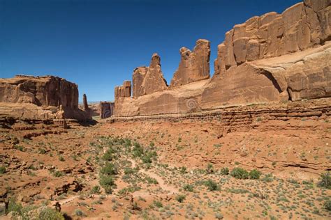 Park Avenue And Courthouse Towers In Arches Stock Photo Image Of