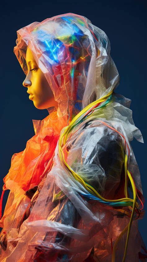 A Close View Of An Experimental Garment Made From Recycled Plastics