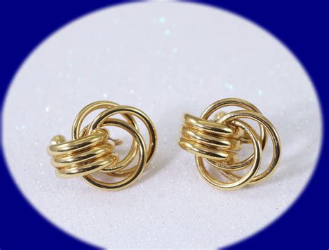 Vintage Earrings Vintage Monet Gold Tone Clip On Earrings