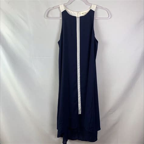 Monteau Dresses Monteau Los Angeles Dress Navy Blue White Medium