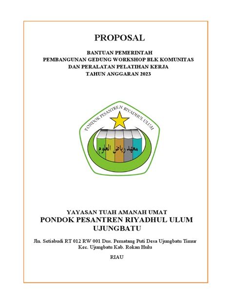 Proposal Blk Komunitas Pp Riyadhul Ulum Ujungbatu Rev Pdf