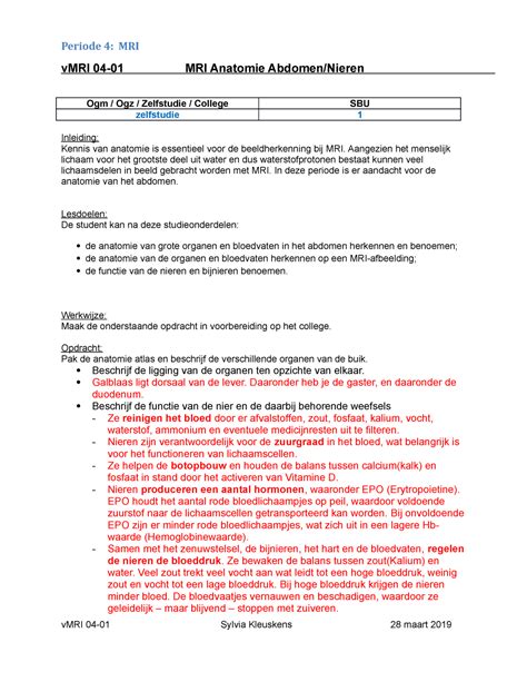 V MRI 04 01 Docx Anatomie Organen Buik Periode 4 MRI VMRI 04 01 MRI