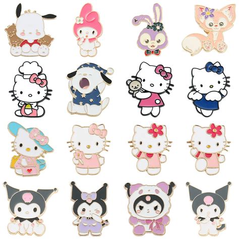 Anime Sanrio Enamel Pin Kuromi Cinnamoroll Melody Hello Kitty Badge