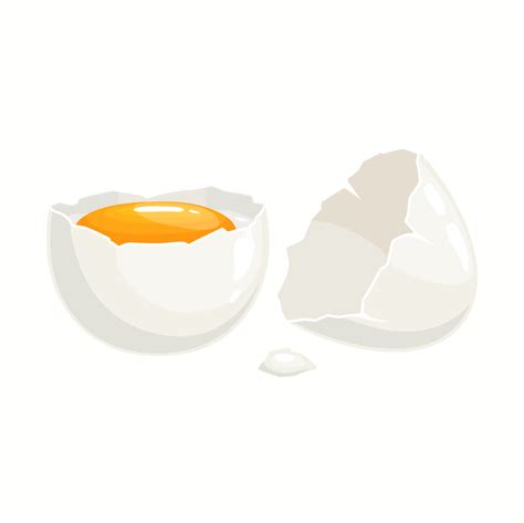 oeuf de poule de dessin animé avec coquille cassée et jaune 17615595 ...