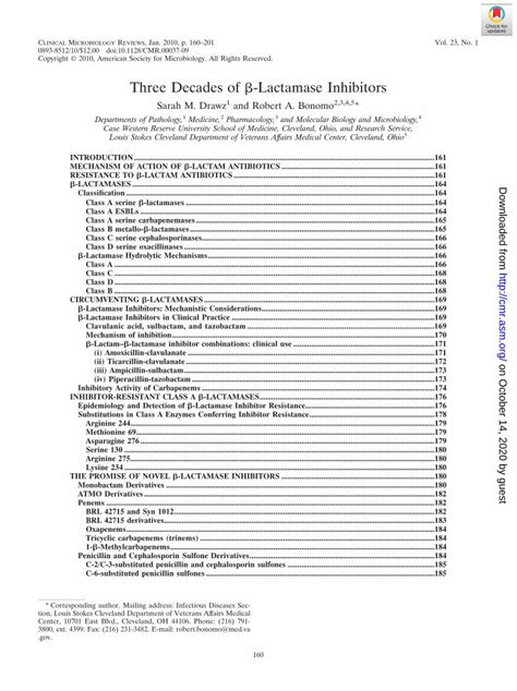 PDF Three Decades of β Lactamase Inhibitors Non Lactam Inhibitors