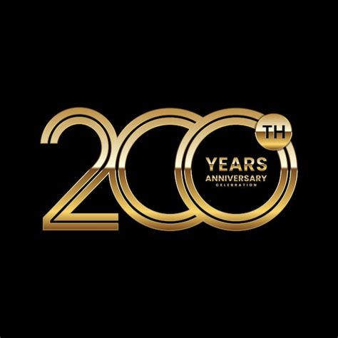 Diseño De Logotipo De Aniversario De 200 Años Con Ilustración De Vector