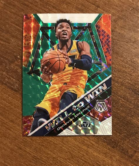 Donovan Mitchell 2019 20 Mosaic Will To Win Green Prizm 16 Cavaliers