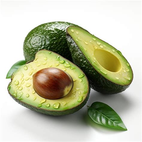 premium photo closeup photo  avocado fruit  isolated white background