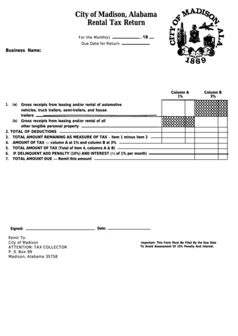 Top 6 Madison Al Tax Forms And Templates Free To Download In Pdf Format