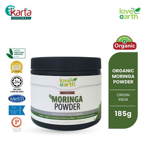 Love Earth Organic Moringa Powder 185g Karta Supermall