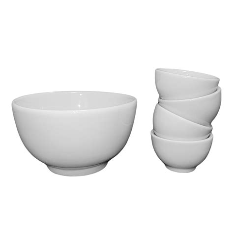 Tigela Cumbuca Bowl De Porcelana 500ml 4 Mini Molheira 60ml Shopee