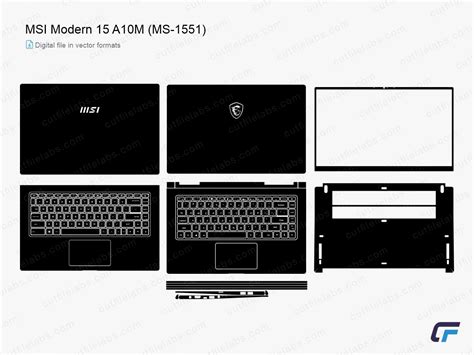 MSI Modern 15 A10M MS 1551 2020 Cut File Template CutFileLabs