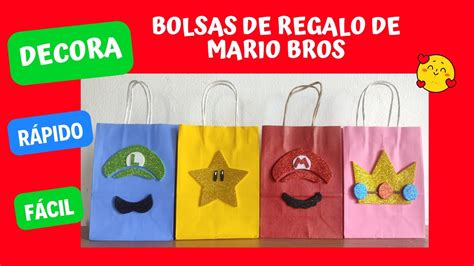 Decoraci N De Bolsas De Regalo De Mario Bros Youtube