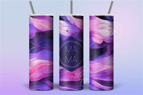 MAMA Floral Tumbler Design, 20oz Skinny Tumbler Wrap Pattern