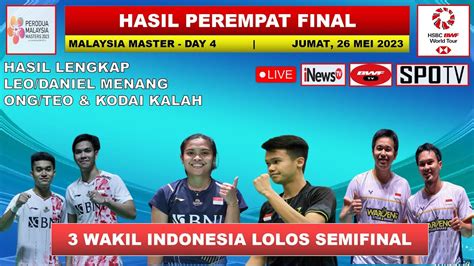 Hasil Malaysia Master Hari Ini Babak Besar Leo Daniel Menang