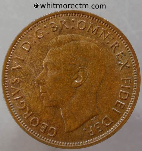 1949 British Bronze Penny George VI 20 Lustre Whitmore