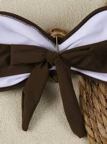 Polovedo Official Sexy Solid Color Bandeau Bikini Swimsuit SHEIN USA