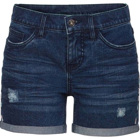 Spodenki D Insowe Z Haftem Bonprix Ciemny Denim Niebieskie Szorty