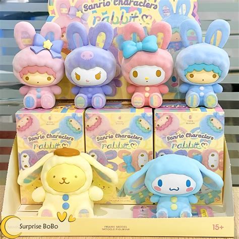 Miniso Sanrio Characters Fluffy Bunny Series Blind Box Figures Hot Toys