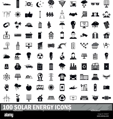 Solar Energy Icons Set Simple Style Stock Vector Image Art Alamy