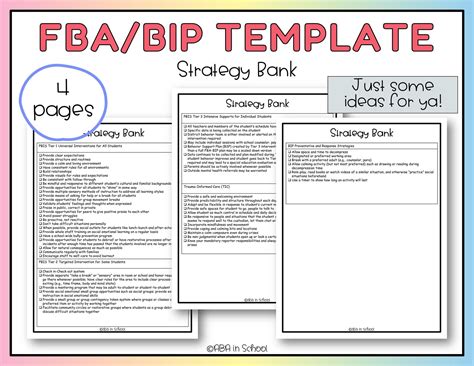 Fba Template Behavior Intervention Plan Bip Special Etsy