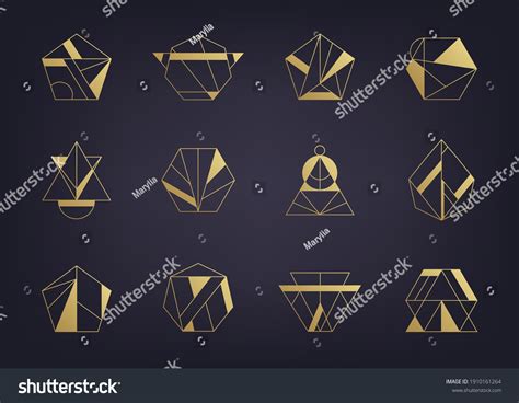 Vector Set Abstract Geometric Logos Art Stock Vector Royalty Free 1910161264 Shutterstock