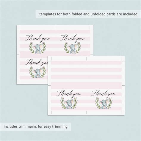 Printable pink Thank You Cards | Instant download pink and white