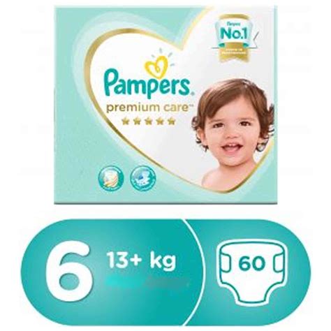 Pampers Premium Care Diapers Size 6 Extra Large 13 Kg Mega Box 60