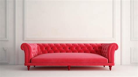 Premium AI Image | Red couch on white interior wall