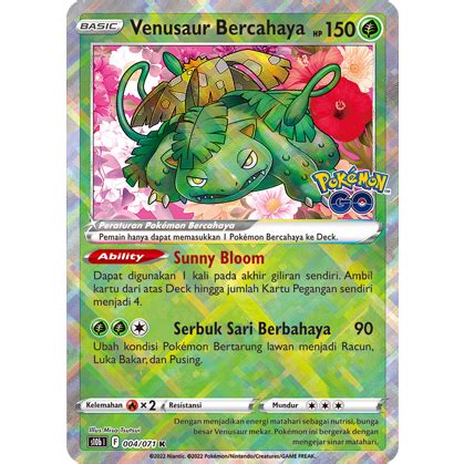 Jual POKEMON TCG INDONESIA VENUSAUR BERCAHAYA HOLOGRAM S10B 004 071