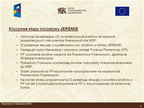 Uczestnictwo Bgk W Inicjatywie Jeremie Baranowo Listopada R