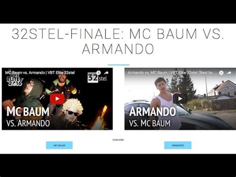 Let S Watch Vbt Elite Tel Mc Baum Vs Armando Youtube