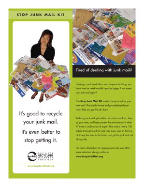 Fillable Online Its Good To Recycle Your Junk Mail Its Even Better To