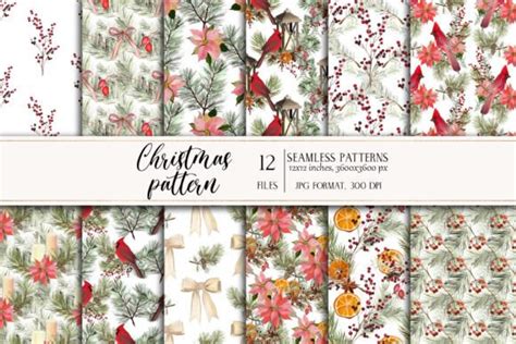 Christmas Seamless Digital Papers Graphic By Vasmila Design Creative