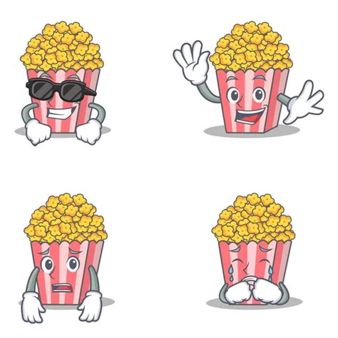 Cartoon popcorn character — Stock Vector © Seamartini #53333569