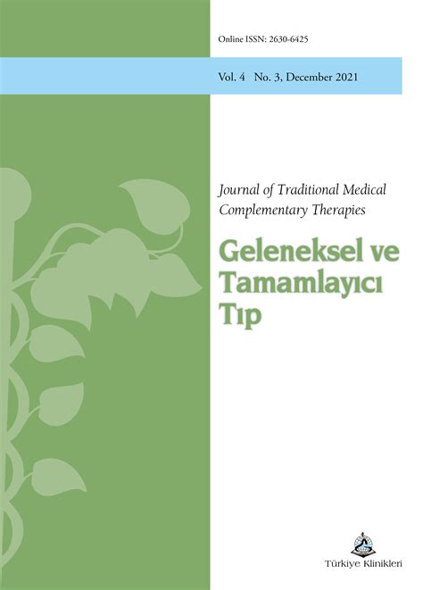 Geleneksel ve Tamamlayıcı Tıp Dergisi 2021 Cilt 4 Sayı 3 Dergiler