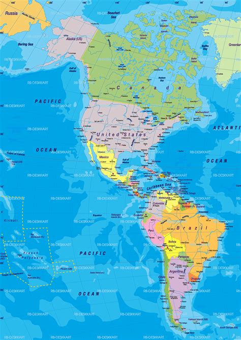 Continente Americano Mapa De America Con Nombres Y Capitales