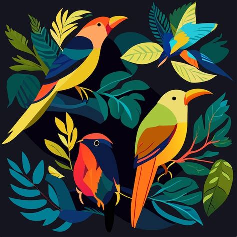 Premium Vector Vector Rainforest Birds Vivid And Isolated