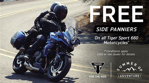 Triumph Summer Of Adventure Sales Event Promotion Triumph