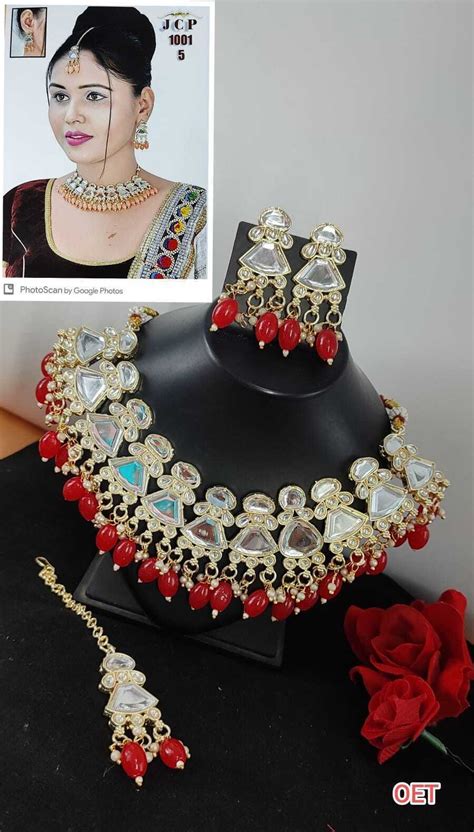 Indian Bollywood Fashion Gold Plated Kundan Mirror Choker Necklace