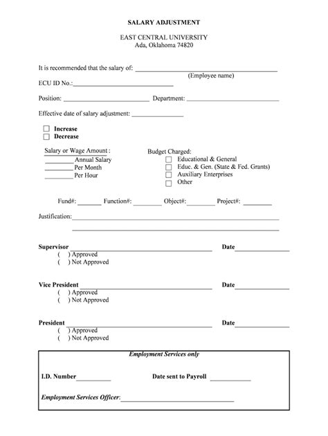 Salary Adjustment Reflect Fill Online Printable Fillable Blank