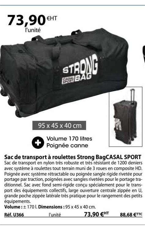 Promo Sac De Transport Roulettes Strong Bag Casal Sport Chez Casal