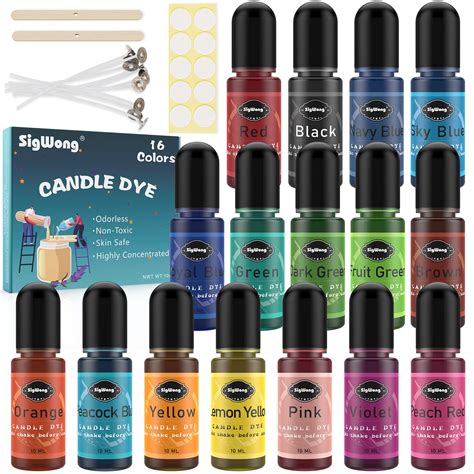 Buy Candle Dye - 16 Colors Liquid Candle Wax Dye for Candle Making ...